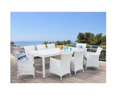 Set di 2 sedie da giardino in rattan bianco ITALY