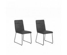 Set da 2 sedie da pranzo in microfibra grigia NEVADA