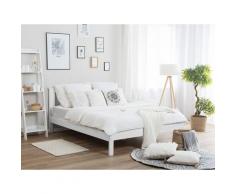 Letto doppio in legno bianco 140x200cm TANNAY