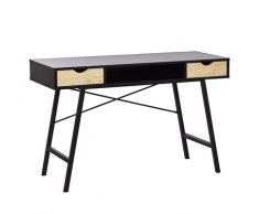 Scrivania da ufficio 120 x 50 cm nero e legno chiaro CLARITA