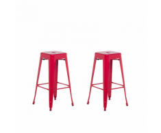 Set di 2 sgabelli da bar in metallo rosso 76 cm CABRILLO