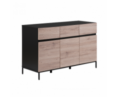 Credenza buffet legno chiaro e nero SYDNEY