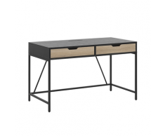 Scrivania da ufficio color legno chiaro e nero 120 x 60 cm JENA