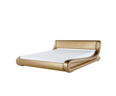 Letto ad acqua in pelle oro 160 x 200 cm AVIGNON