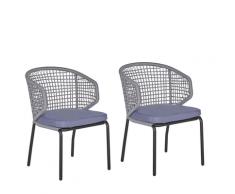 Set di 2 sedie da balcone grigio PALMI