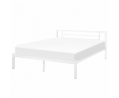 Letto in metallo bianco con rete a doghe 180 x 200 cm CUSSET