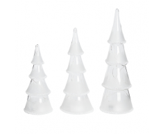 Set di 3 alberi di Natale decorativi bianchi con luci LED KIERINKI
