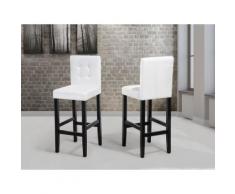 Sgabello da bar in tessuto bianco con gambe nere MADISON