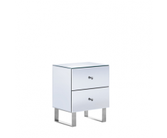 Comodino specchiato a 2 cassetti NESLE