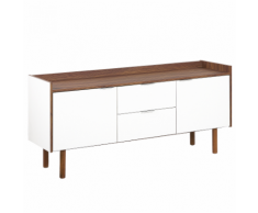 Credenza bianca e legno scuro MADERA