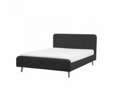 Letto matrimoniale moderno in tessuto grigio 160x200cm RENNES