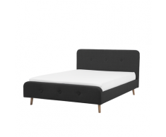 Letto matrimoniale moderno in tessuto grigio 160x200cm RENNES