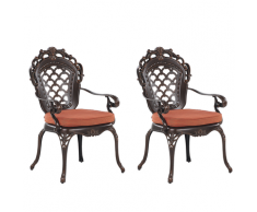 Set di 2 sedie da giardino in alluminio marrone scuro LIZZANO