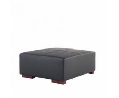 Pouf poggiapiedi ottomano in pelle sintetica nera LUNGO