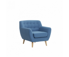 Poltrona imbottita in tessuto blu MOTALA