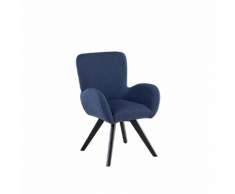 Poltrona imbottita in tessuto blu scuro BJARN II