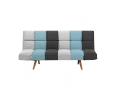 Divano letto in tessuto grigio/blu INGARO