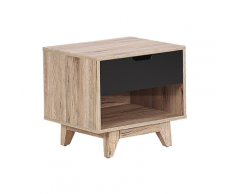 Comodino in Legno e Nero con Cassetto SPENCER