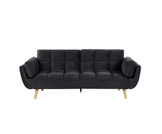 Divano letto in velluto nero ASBY