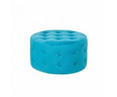 Pouf poggiapiedi ottomano in tessuto azzurro TAMPA