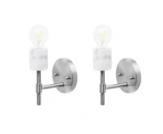 Set di 2 lampade da parete in metallo argento ARMERIA