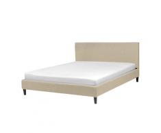 Letto sfoderabile in tessuto beige 160 x 200 cm FITOU