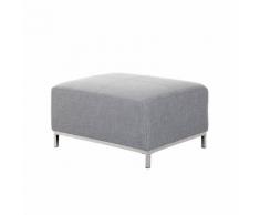 Pouf poggiapiedi ottomano in tessuto grigio chiaro OSLO