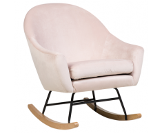 Poltrona a dondolo in velluto rosa OXIE