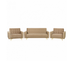 Set da soggiorno in velluto beige ABERDEEN