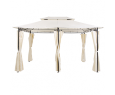 Gazebo in acciaio e tessuto beige 300 x 400 cm COLOS