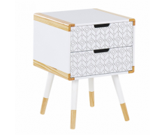 Comodino a 2 cassetti bianco BANES