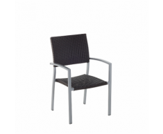 Sedia da giardino in alluminio grigio e rattan TORINO