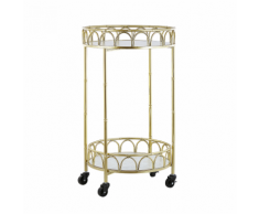 Carrello da cucina oro ed effetto marmo SHAFTER