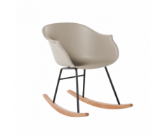Sedia a dondolo in plastica beige HARMONY