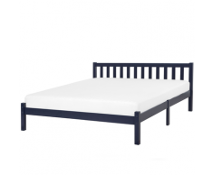 Letto a doghe in legno colore blu navy 180 x 200 cm FLORAC