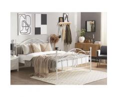 Letto matrimoniale moderno in metallo bianco 180x200 cm ANTLIA