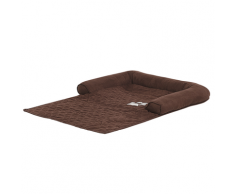 Cuccia in similpelle scamosciata marrone 70 x 100 cm BOZAN