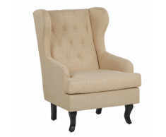 Poltrona imbottita in tessuto beige - ALTA