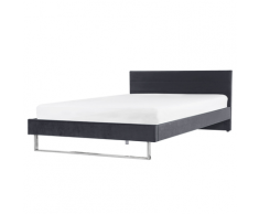 Letto imbottito velluto grigio rete a doghe 180 x 200 cm BELLOU