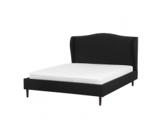Letto matrimoniale in tessuto nero 140 x 200 cm COLMAR