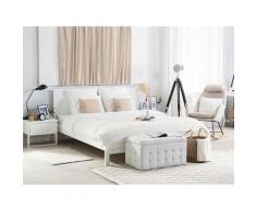 Letto matrimoniale moderno in legno bianco 160x200cm OLIVET