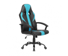 Sedia da ufficio in similpelle azzurro e nero SUCCESS