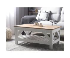 Tavolino da caffè in colore bianco e marrone 100 x 60 cm SAVANNAH