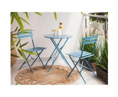 Set da balcone turchese con tavolino e 2 sedie FIORI