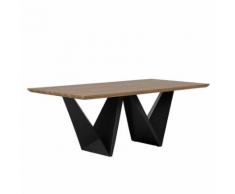 Tavolo da pranzo 200x100cm color marrone scuro e nero SINTRA