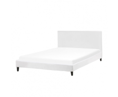 Letto imbottito in velluto bianco 180 x 200 cm FITOU