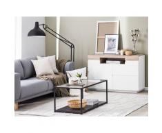 Credenza laminata in color legno chiaro/bianco MARLIN