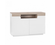 Credenza laminata in color legno chiaro/bianco MARLIN