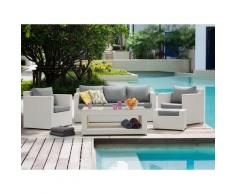 Set da giardino in rattan bianco ROMA