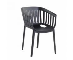 Sedia da pranzo in plastica nera DALLAS